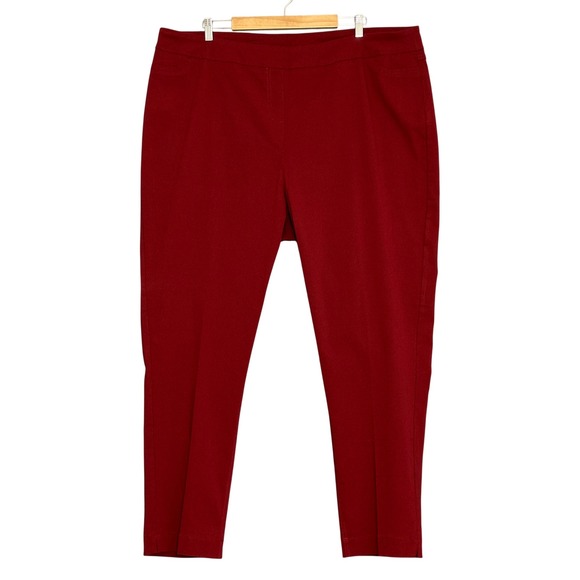 Soft Surroundings Pants - Soft Surroundings Womens Pants Plus 3X Burgundy Pull On Straight Classic Casual